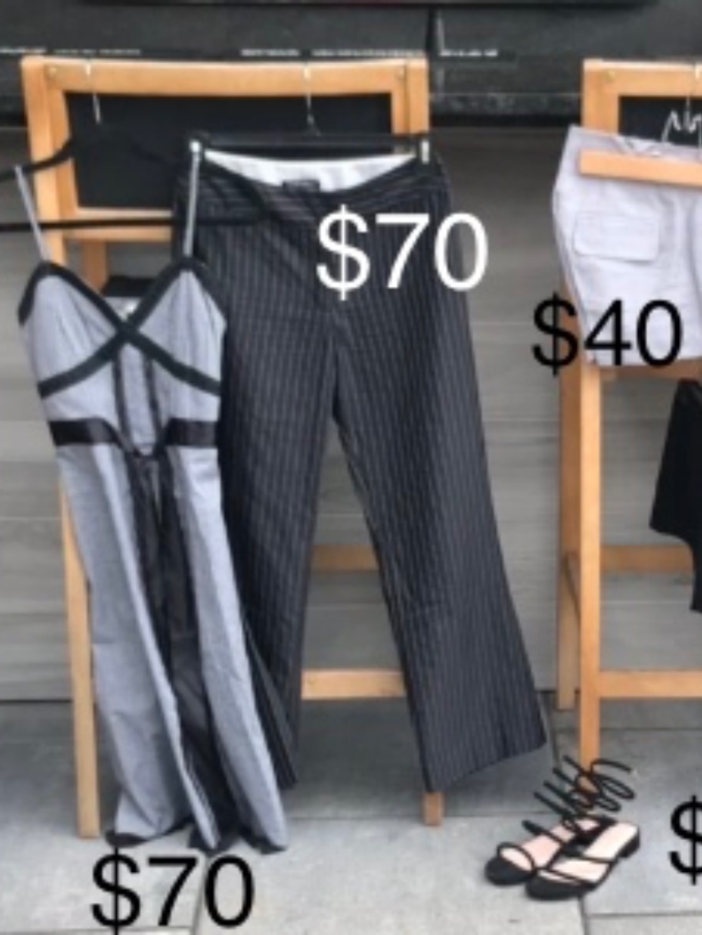 Pants, skirts, Blouse, dress, leather sandals